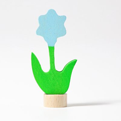 Grimms Steckmotiv blau Blume für Kerzenhalter