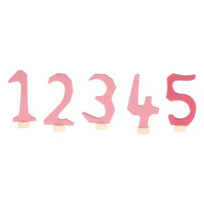 Grimms Steckmotive Zahlen 1 bis 5 rosa für Kerzenhalter
