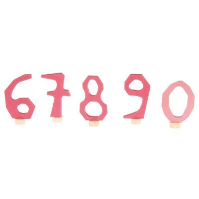Grimms Steckmotive Zahlen 6 bis 0 rosa für Kerzenhalter