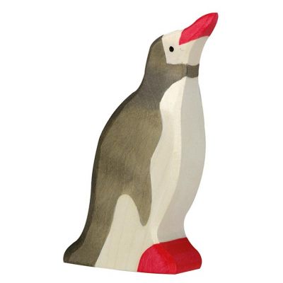 HOLZTIGER Pinguin, Kopf hoch, Holzfigur