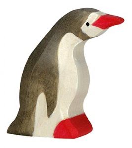 HOLZTIGER Pinguin, klein, Kopf nach vorn, Holzfigur